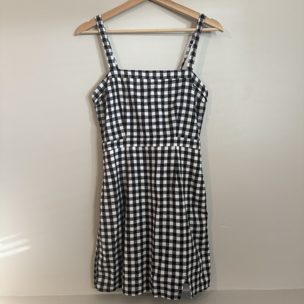 Abercrombie &‎ Fitch Women's Gingham Dress Size SM Black White 90's Y2K - Picture 2 of 8